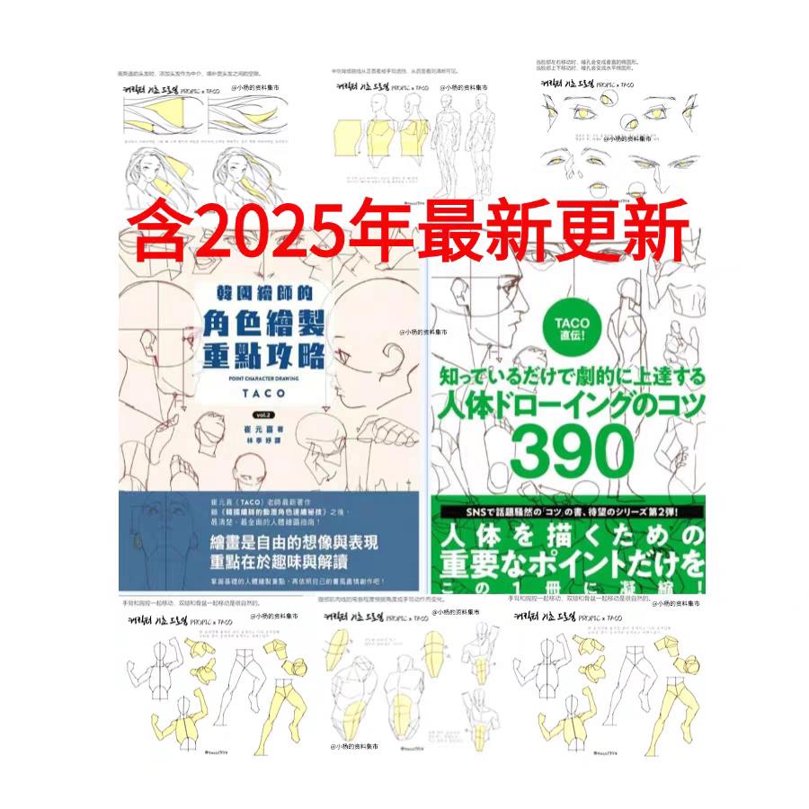 人体结构绘画教学 最新版 人体结构绘画重点电子版TACO重点黄线漫画动态参考中文pdf教程