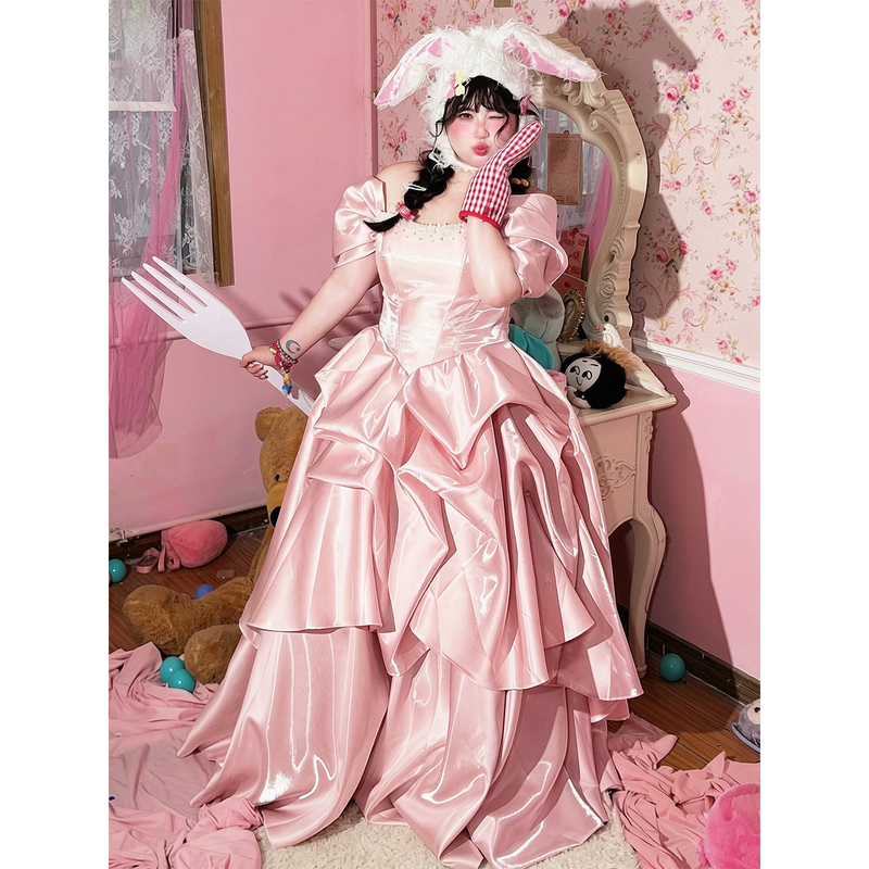 Sakura Plus-Size Morning Robe for Women, Bridal Engagement Dress, Plus-Size High-End Birthday Party Adult Ceremony Princess Dress 100kg Sakura Plus-Size Morning Robe for Women, Bridal Engagement Dress, Plus-Size High-End Birthday Party Adult Ceremony Princess Dress 100kg