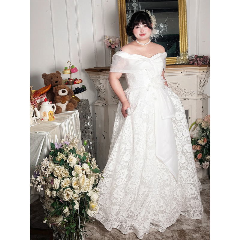 Sakura Plus-Size Engagement Dress for Chubby Women, High-End White Bridal Light Wedding Dress, 100kg Registration and Certificate-Issuing Dress Sakura Plus-Size Engagement Dress for Chubby Women, High-End White Bridal Light Wedding Dress, 100kg Registration and Certificate-Issuing Dress