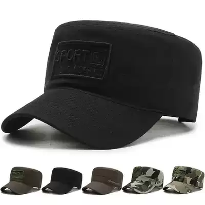Hat men summer outdoor flat top hat casual men military hat spring and autumn Korean tide cap male sunshade hat