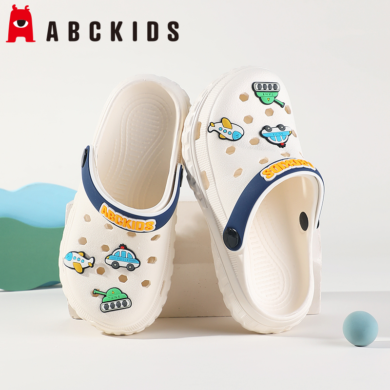 Abckids Kidsren's Clogs Summer New Style Boys and Girls Slippers Cartoon Soft-Soled Home Sandals Non-Slip Boys