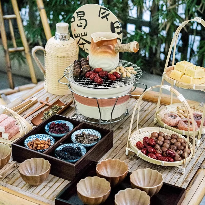 Tea Brewing by the Stove, Iced Tea, Snack Tray, Bamboo Grid Tray, Nine-Compartment Arrangement, Pastry Platter, Flower Tea, Ice Wine Utensil Set Tea Brewing by the Stove, Iced Tea, Snack Tray, Bamboo Grid Tray, Nine-Compartment Arrangement, Pastry Platter, Flower Tea, Ice Wine Utensil Set