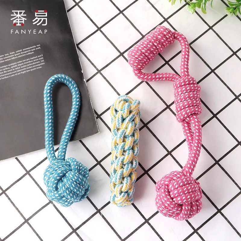 Игрушки для домашних животных/узлы A1zfq001-Toy rope для дрессировки собак игрушки для собак с коренными зубами, устойчивые к укусам домашних собак малого и среднего размера Изображение 1