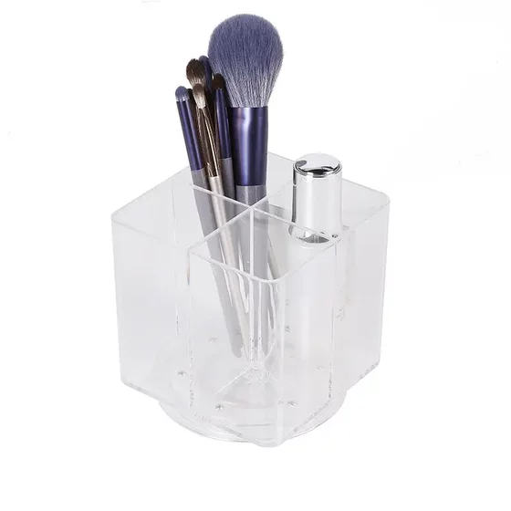 Transparent Cosmetics Storage Box Desktop Storage Box Cosmetics Display Rack Rotating Makeup Storage Box Stationery Storage