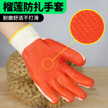 Special Gloves for Durian, Used for Opening and Peeling Durian, Anti-Thorn, Anti-Puncture, Durable, Wear-Resistant, Anti-Cut, Rubber, Anti-Puncture, for Picking Chestnuts