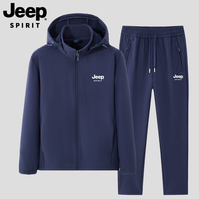 Jeep Men's Softshell Jacket Casual Sports Suit Autumn and Winter Fleece-Lined Large Size Loose Jacket Men's Hooded Jeep Men's Softshell Jacket Casual Sports Suit Autumn and Winter Fleece-Lined Large Size Loose Jacket Men's Hooded