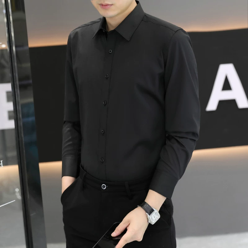 Shirt, summer thin silk suit, with short sleeve