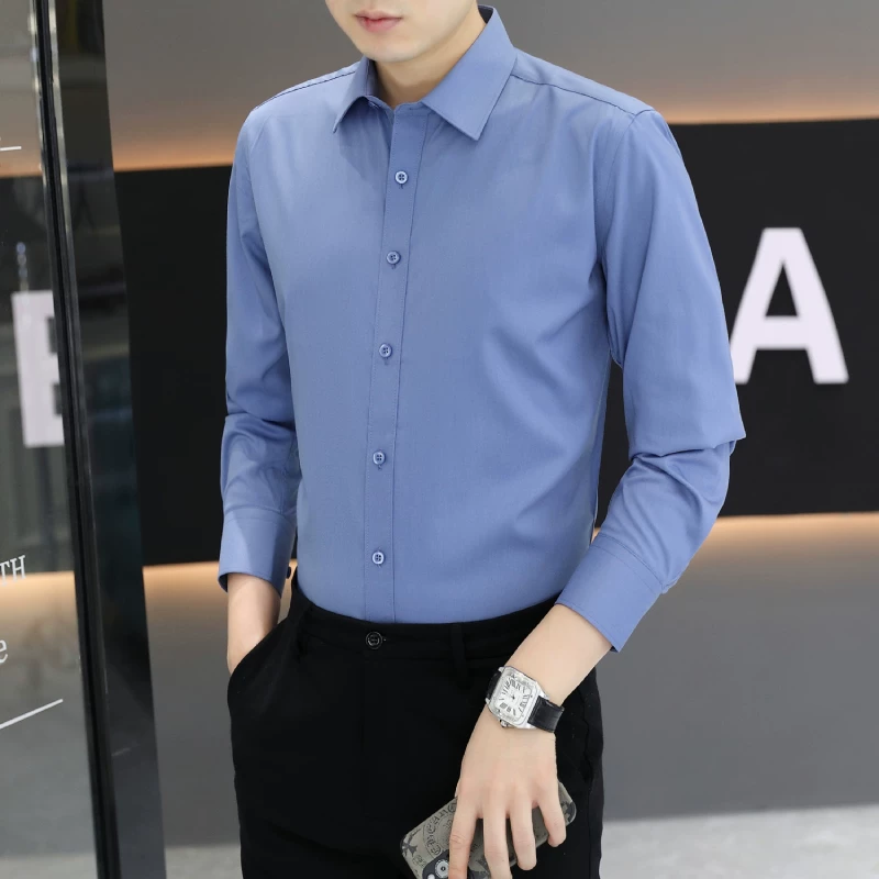 Shirt, summer thin silk suit, with short sleeve