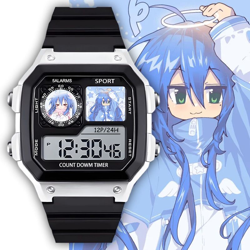 Lucky Star Izumi Konata Girls' Artistic Anime-Style Cool Timer Watch Alarm Clock Waterproof and Shockproof Lucky Star Izumi Konata Girls' Artistic Anime-Style Cool Timer Watch Alarm Clock Waterproof and Shockproof
