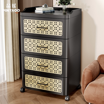 Thickened Drawer-Type Storage Cabinet, No Installation Required, Antique-Style Storage Box, Household Living Room Chest of Drawers, Bedside Table, Snack Cabinet