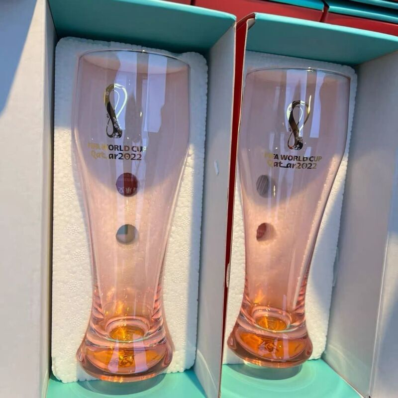 2022 World Cup Beer Mug Commemorative Edition 400ml No Silver Coin Family Gathering Viewing Essential No Silver Coin