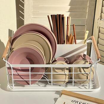 Ins wind drain rack household water filter bowl storage rack multifunctional kitchen storage rack put dishes drain basket