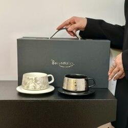 Nili Man Engagement Gift ins Ceramic Coffee Cup and Saucer Set for Best Friend Wedding Gift Exquisite Gift Box