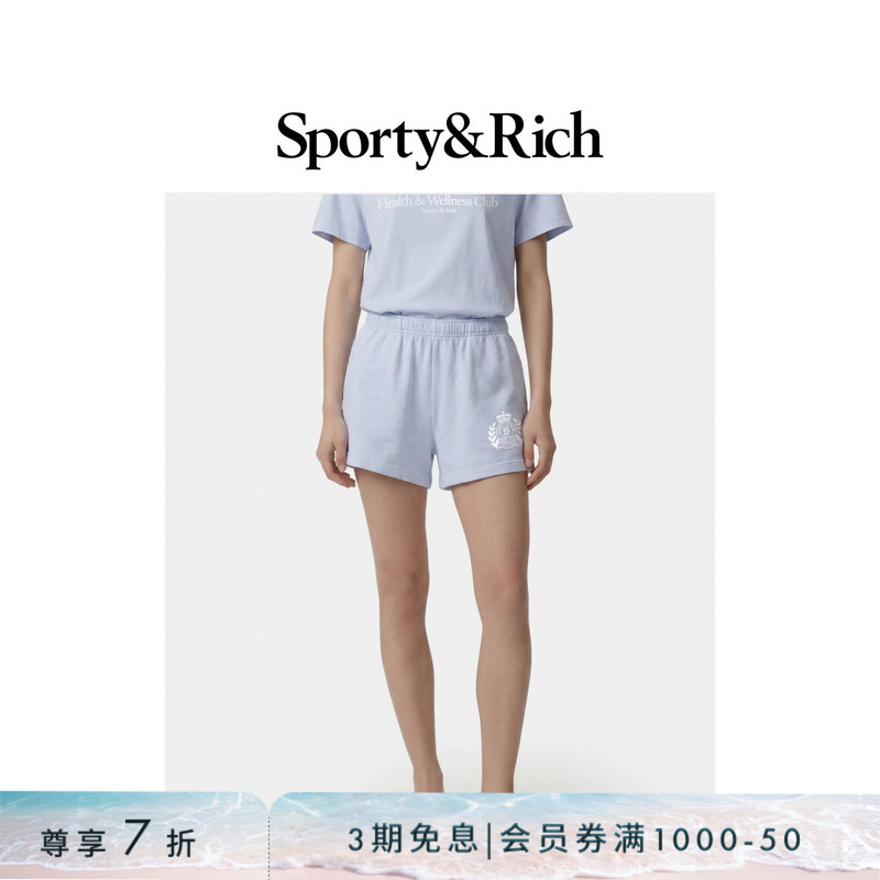 [30% off Gift] Sporty&Rich Women's American-Style Badge Logo Casual Sports Loose Shorts