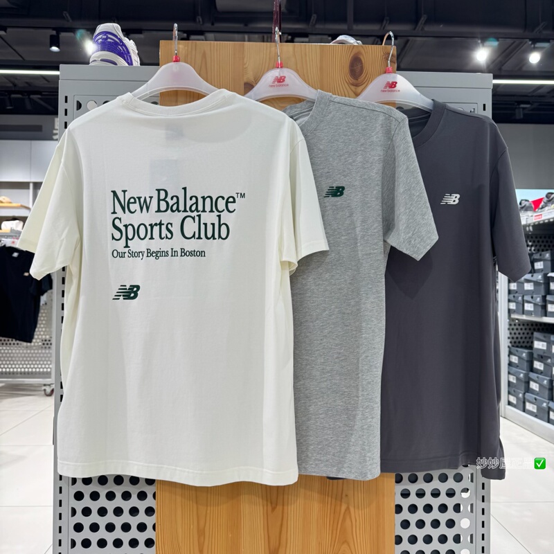 New Balance Nb Men's and Women's Summer Sports and Leisure Round Neck Short-Sleeved T-Shirt Amt52330 Amt52331