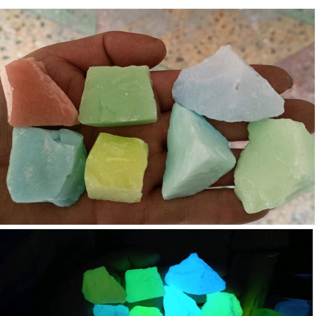 50斤高亮夜光石!发光石透光石荧光石水磨石材料,点亮你的创意世界🔥-透光石-淘宝好物网