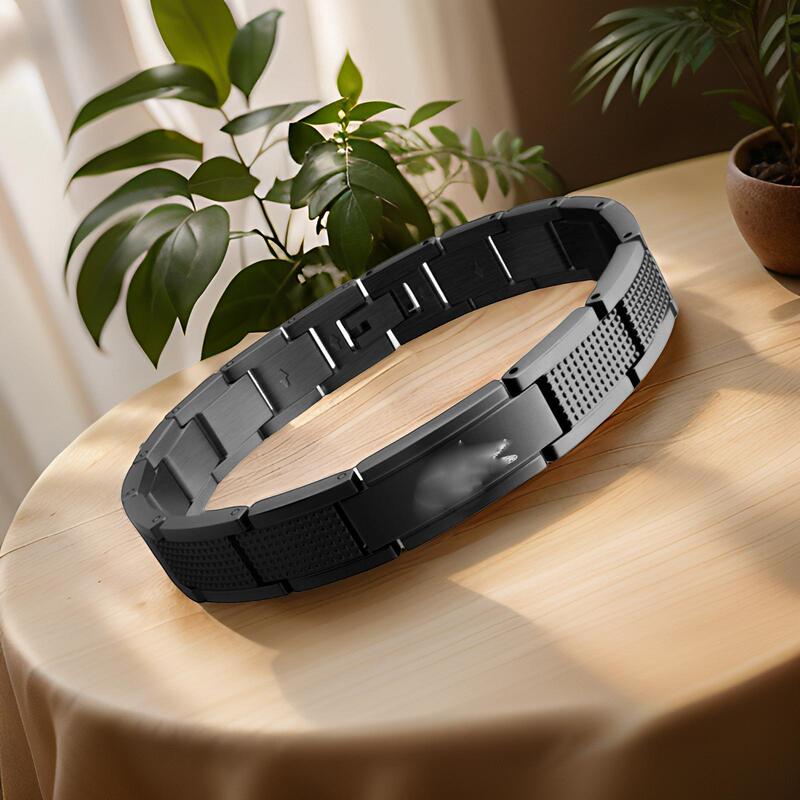 New Stainless Steel Curved Bracelet for Men, Versatile Business Accessory, Customizable with Logo Engraving