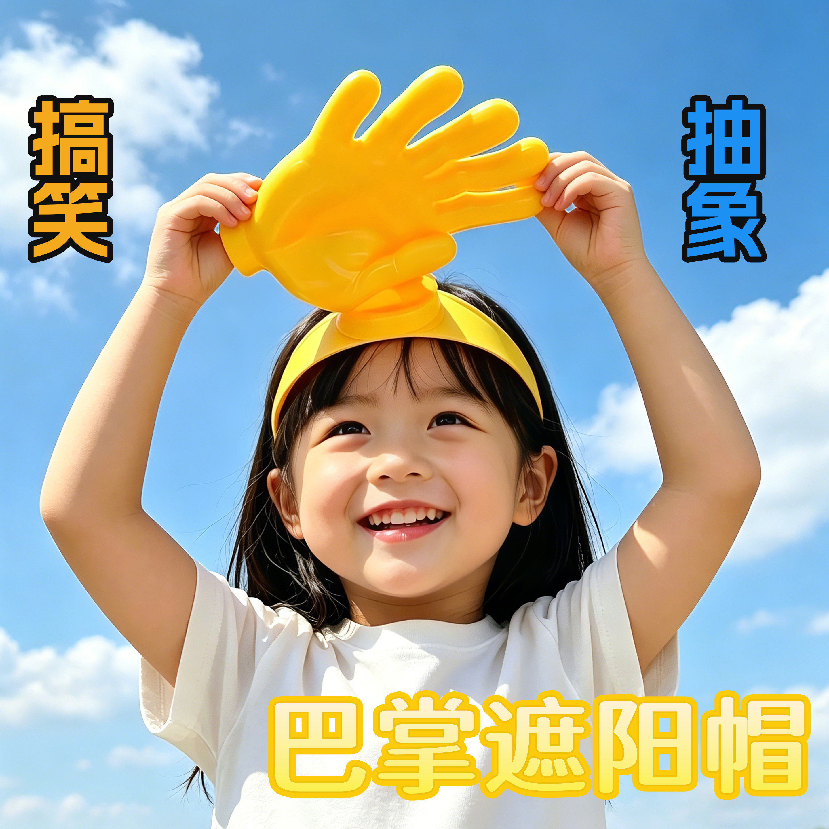 儿童巴掌遮阳帽搞怪解压玩具稀奇古怪小玩意防晒头套子整蛊小礼物