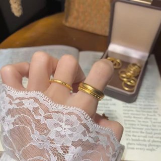 Ka chunshi gold store's same style sand gold simulation gold ancient method baifu vegetarian ring women's high-end index finger ring for girlfriend