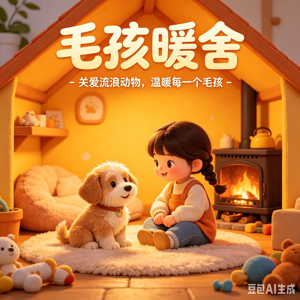 毛孩暖舍的LOGO