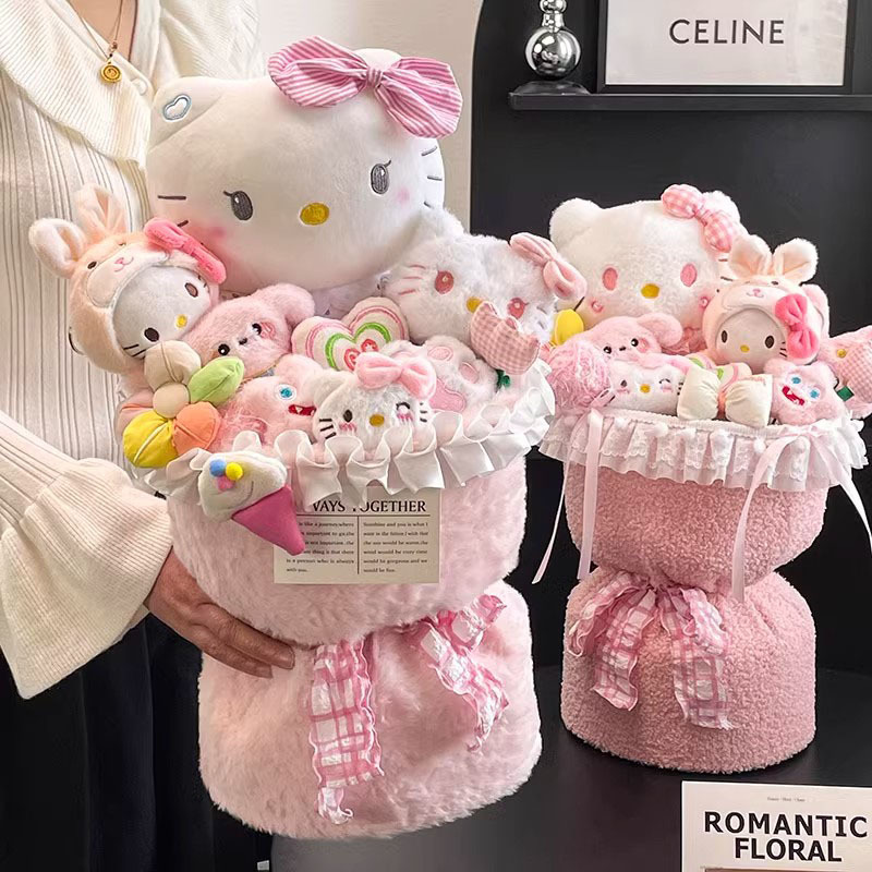 German Hello Kitty Doll Bouquet, Cute Hello Kt Gift for Girlfriend's Birthday, Anniversary, Christmas Gift German Hello Kitty Doll Bouquet, Cute Hello Kt Gift for Girlfriend's Birthday, Anniversary, Christmas Gift