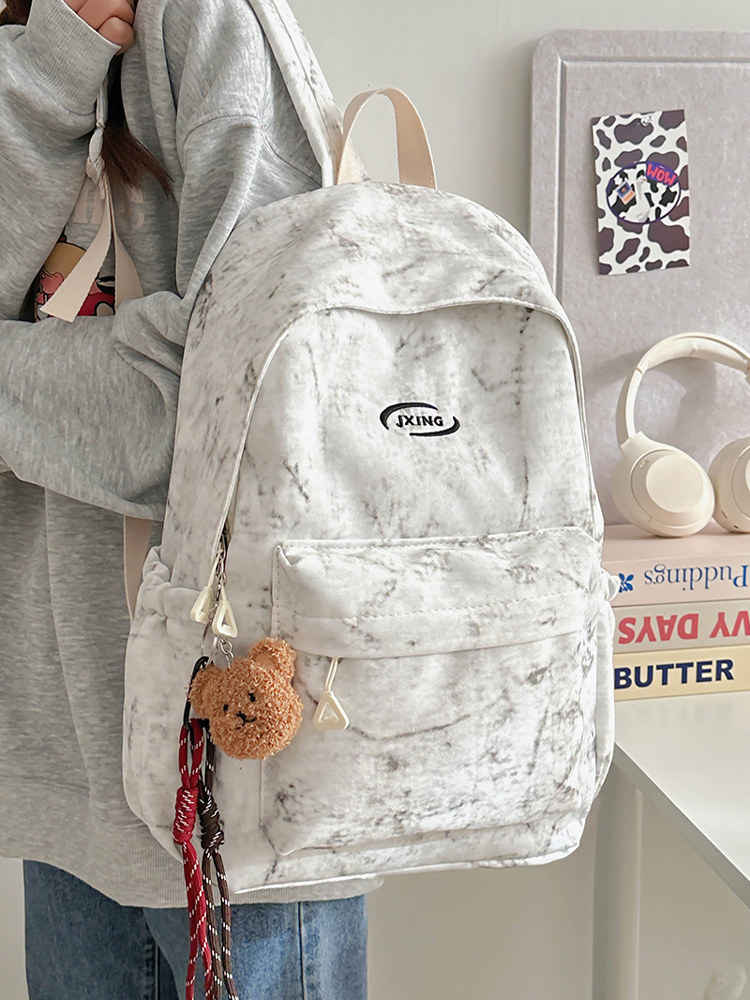 Ins-Style Niche Schoolbag for Female Junior High School Students, Unique Design, Lightweight and Simple, College Student Backpack, Commuter Travel Backpack