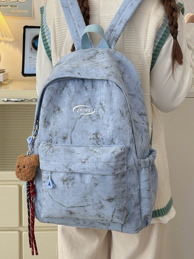 Ins-Style Niche Schoolbag for Female Junior High School Students, Unique Design, Lightweight and Simple, College Student Backpack, Commuter Travel Backpack