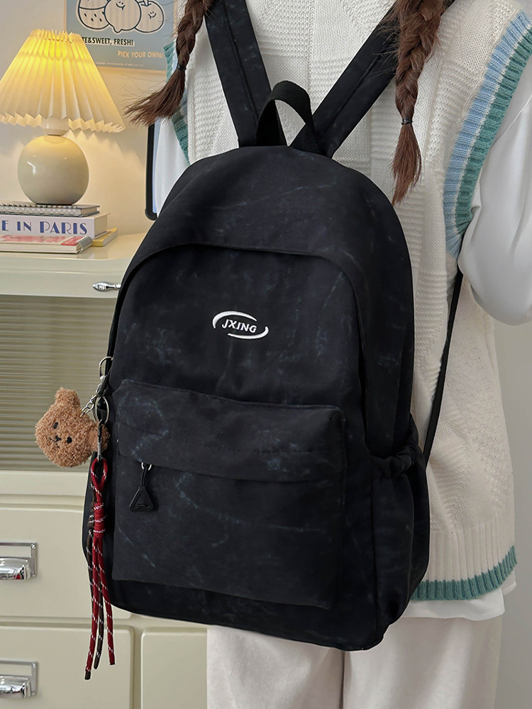 Ins-Style Niche Schoolbag for Female Junior High School Students, Unique Design, Lightweight and Simple, College Student Backpack, Commuter Travel Backpack