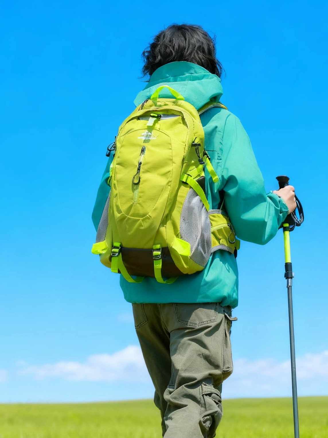 Men's Mountaineering Bag, Large Capacity, Black, Lightweight, Travel Backpack, Women's Outdoor Hiking Backpack 30L