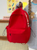 Red Schoolbag for Female Junior High School Students, Simple and Versatile, Lightweight Backpack for Elementary School Students, Outdoor Travel Backpack