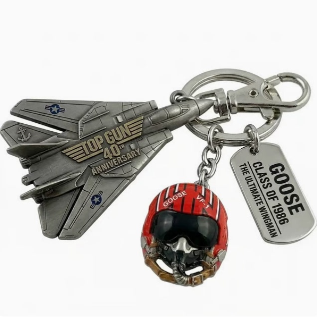Cross-Border Top Gun 40Th Anniversary Keychain 40 Years of Maverick Helmet Keychain