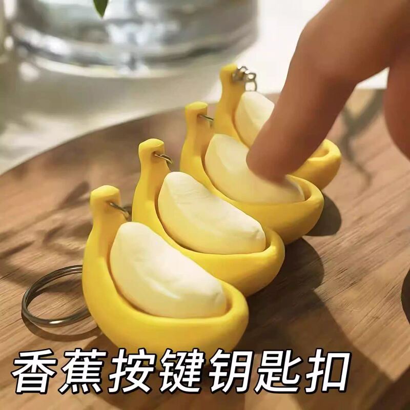 3D Printed Realistic Banana Keychain, Quirky Abstract Fun Pendant, Children's Stress Relief Toy 3D Printed Realistic Banana Keychain, Quirky Abstract Fun Pendant, Children's Stress Relief Toy