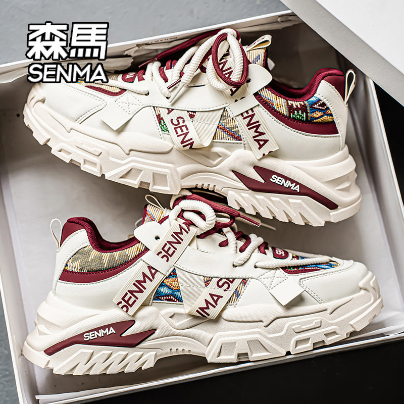 SENMA/женская обувь Senma daddy/ новинка 2026 года; зимняя модная обувь из натуральной кожи super fire; спортивная повседневная обувь на толстой подошве с увеличенным размером Изображение 1
