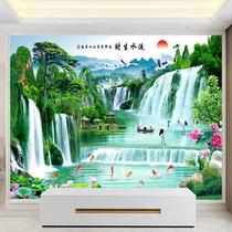 Self-adhesive wall stickers wallpaper landscape paintings living room sofa TV background wall 3D three-dimensional decoration Feng Shui mural E10