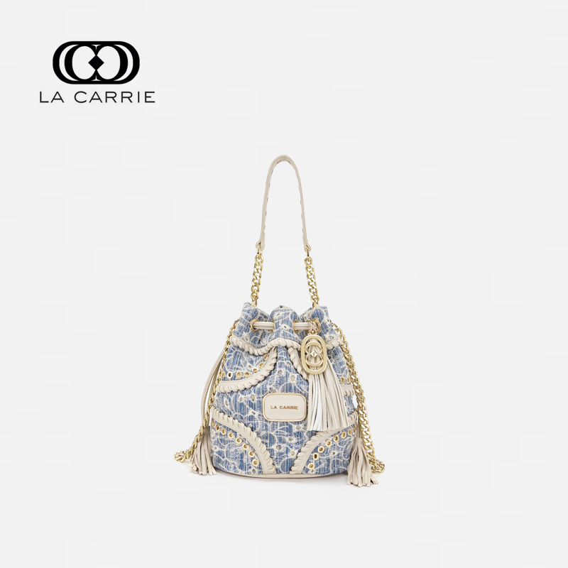 Italian La Carrie International Luxury Brand Bucket Bag Denim Shoulder Crossbody Handbag Trendy