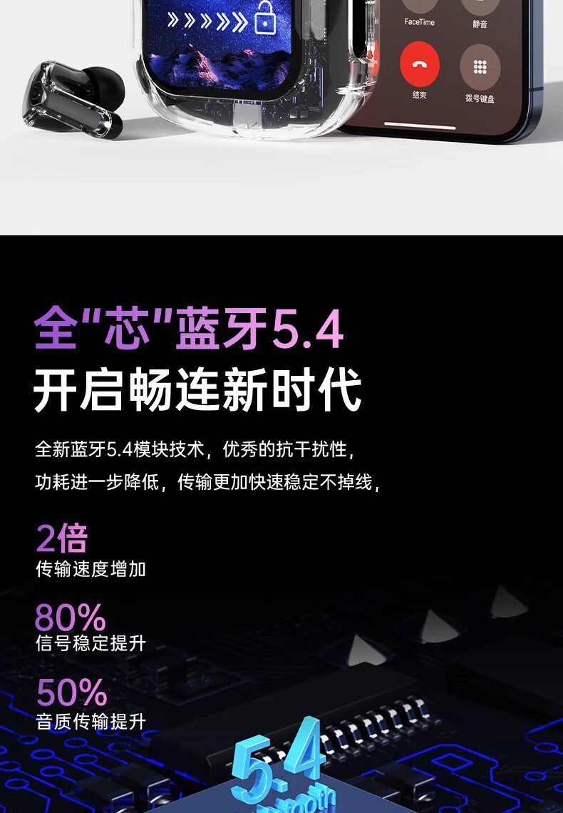 Беспроводные наушники Zhi Yu Crystal Blue Ultimate