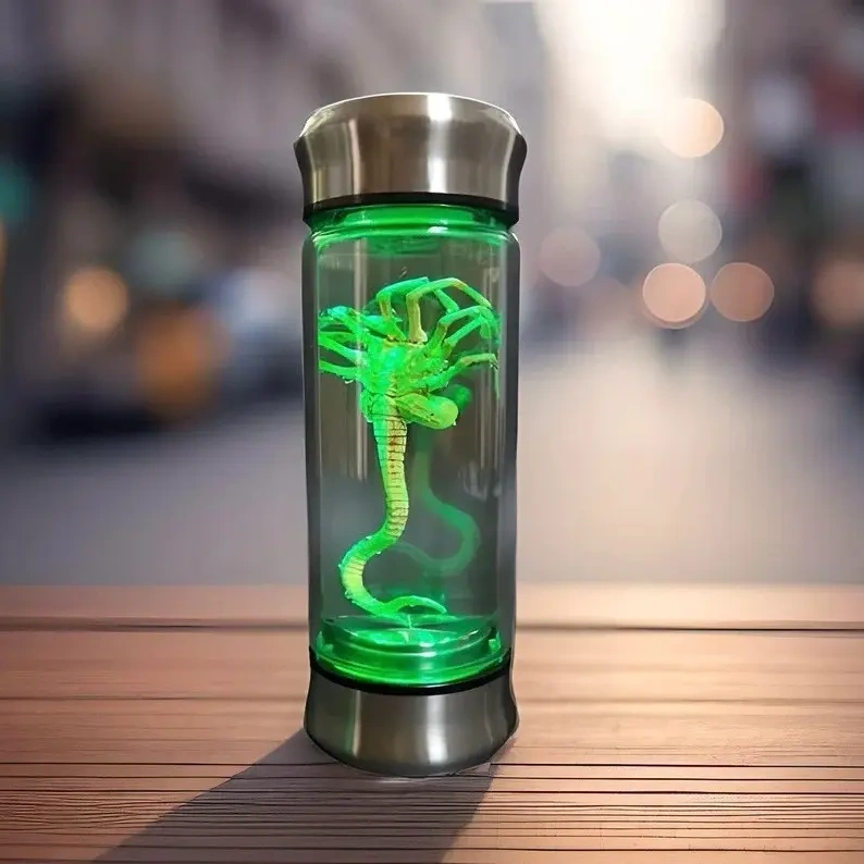 Alien Glowing Jar Alien Specimen Facehugger Embryo Glass Jar Movie Prop Replica Home Decor