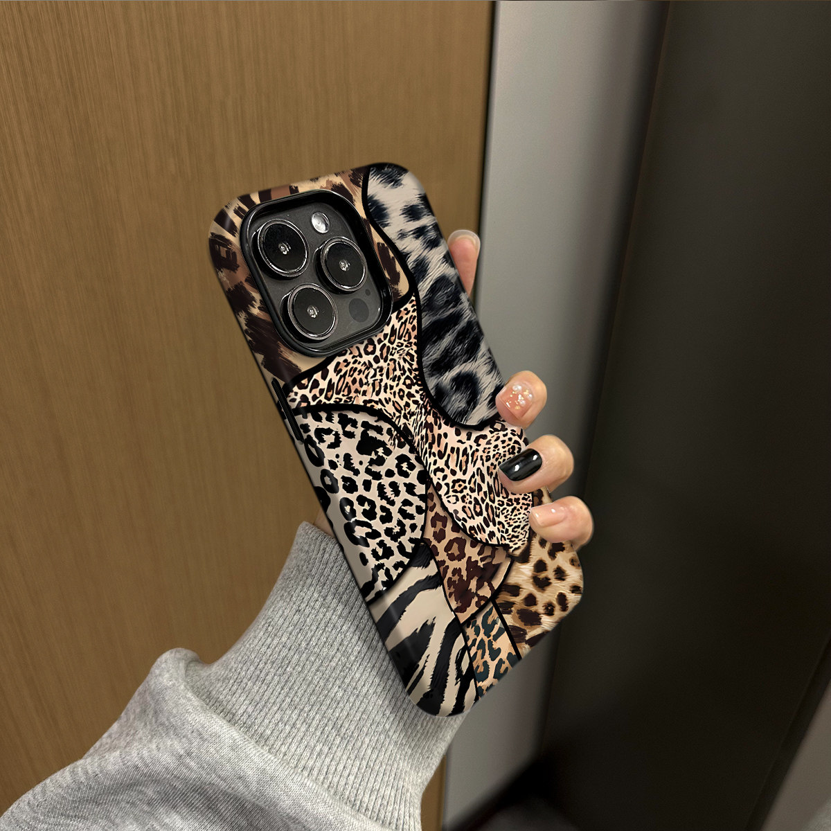 Leopard Zebra Cheetah Tiger Patchwork iPhone Case