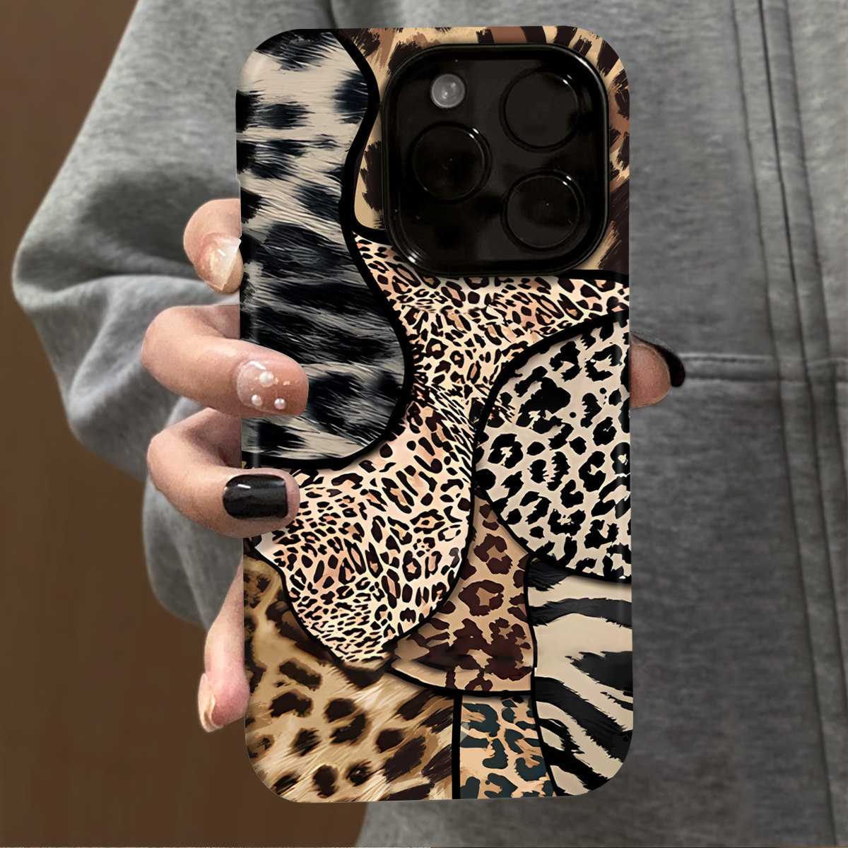 Leopard Zebra Cheetah Tiger Patchwork iPhone Case