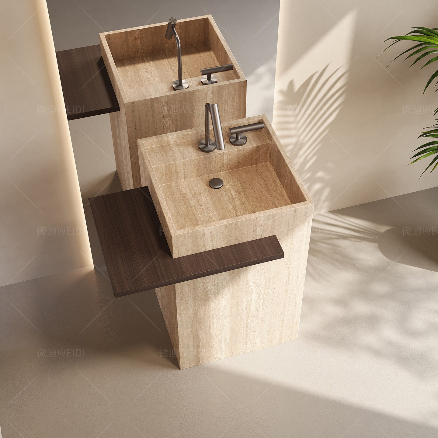 定制酒店别墅岩板小户型立柱盆:如何选到最适合的一体落地式洗手盆?