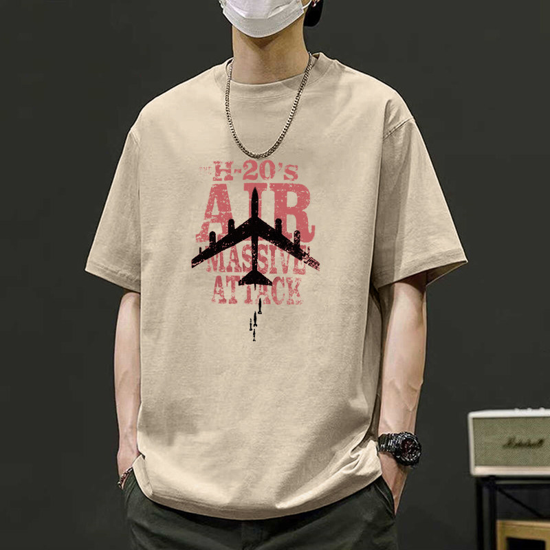 Мужская хлопковая футболка Jumaton, новинка лета 2025, американская футболка ins с принтом в стиле ретро, молодежный тренд с короткими рукавами, универсальная