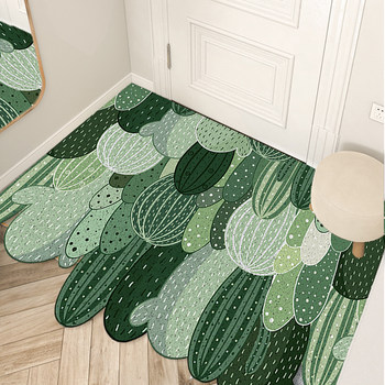 Green plant entrance door floor mat door entrance u carpet stain-resistant anti-slip wipeable no-wash cut pvc insole
