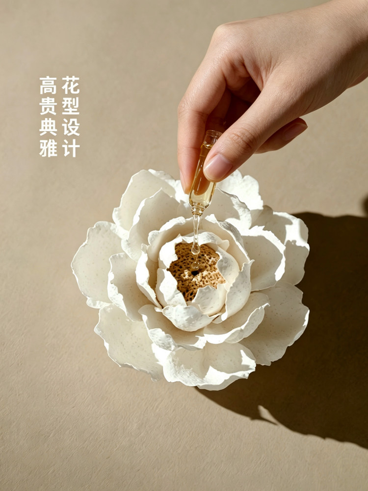 墨苑非遺手工山茶花香插香爐室內香道擺件