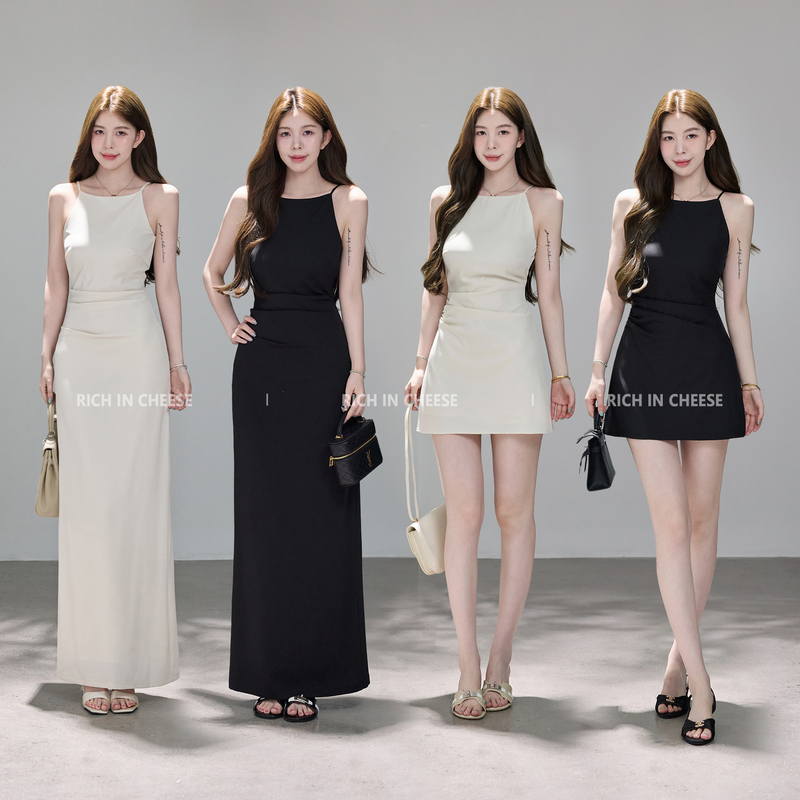 Shuhulei Scarlett French-Style Off-Shoulder Spaghetti Strap Dress for Women, Summer High-End Elegant Waist-Cinching Bodycon Dress