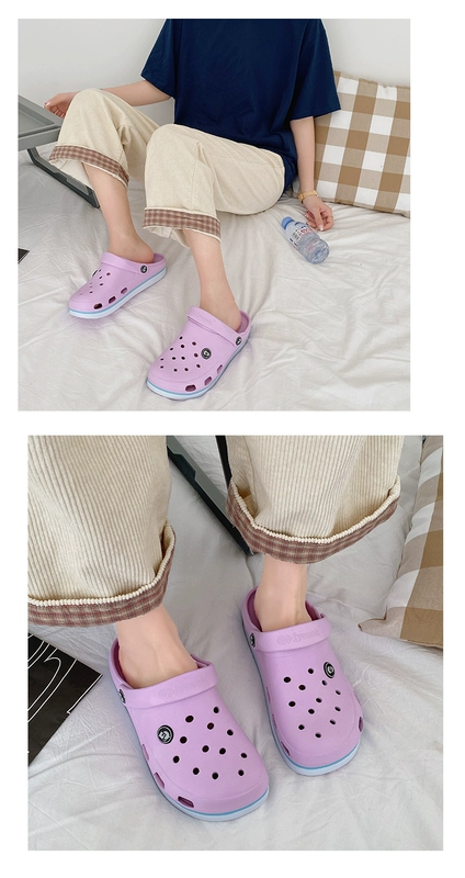 Crocs dép triều ins nữ y tá phòng mổ dép dày lớp vỏ đáng yêu giày lớn Bao Đầu dép trượt