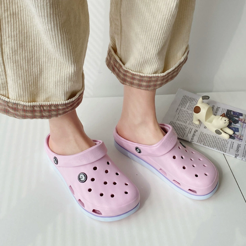 Crocs dép triều ins nữ y tá phòng mổ dép dày lớp vỏ đáng yêu giày lớn Bao Đầu dép trượt 