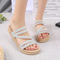 2021 new slippers women wear summer fashion thick bottom slip Slipper Slipper students out sandals