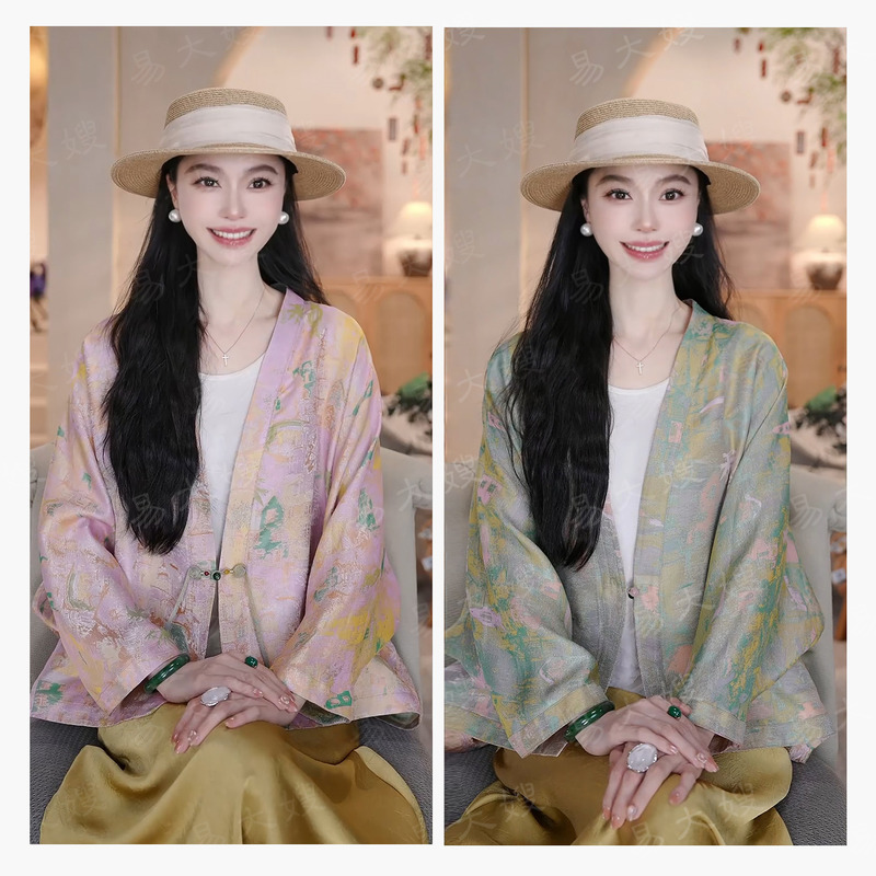 【Jinyao】Song Brocade 100% Pure Silk Mulberry Silk Jacket, New Chinese Style, Youthful and Age-Reducing, High-End Top, New Model