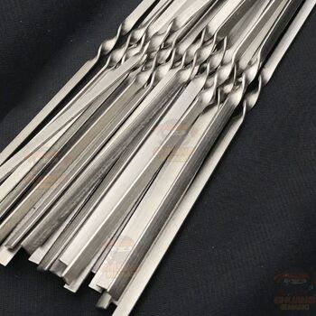 New stainless steel barbecue skewers, flat skewers, steel skewers, household mutton skewers, barbecue skewers, barbecue utensils