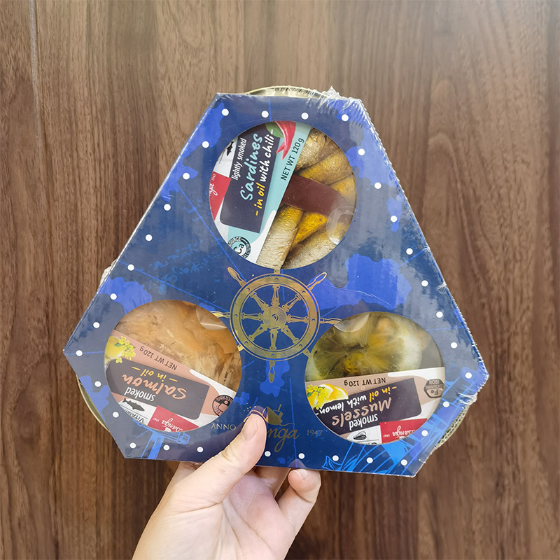 Hema Supermarket Banga Canned Salmon/Mussels/Herring Combination 120g*3 Cans Gift Box Hema Supermarket Banga Canned Salmon/Mussels/Herring Combination 120g*3 Cans Gift Box